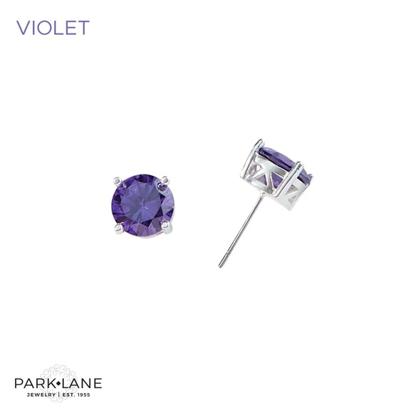 Park Lane Impression Stud Earrings in Violet | 3 Carat CZ | Pierced - Picture 2 of 2